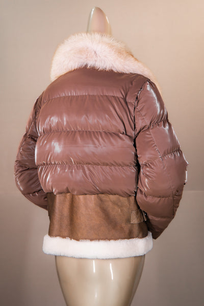 Shearling Bomber with Fox Collar