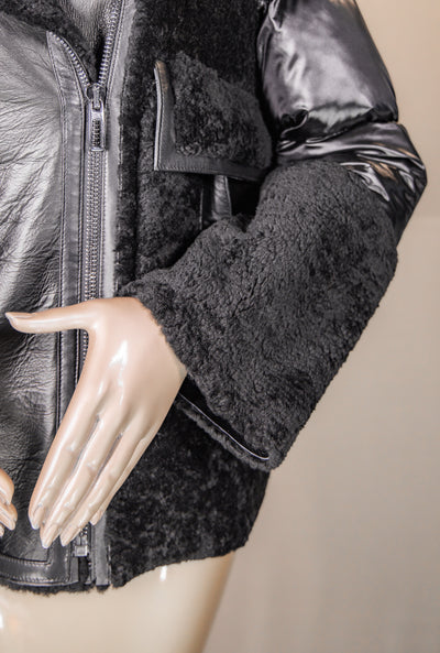 African Lamb Shearling Jacket with Fox Collar