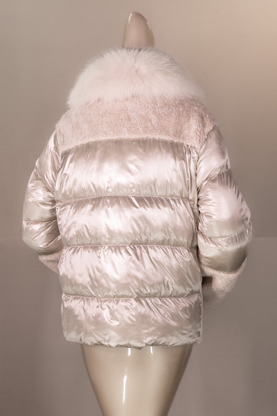 African Lamb Shearling Jacket with Fox Collar