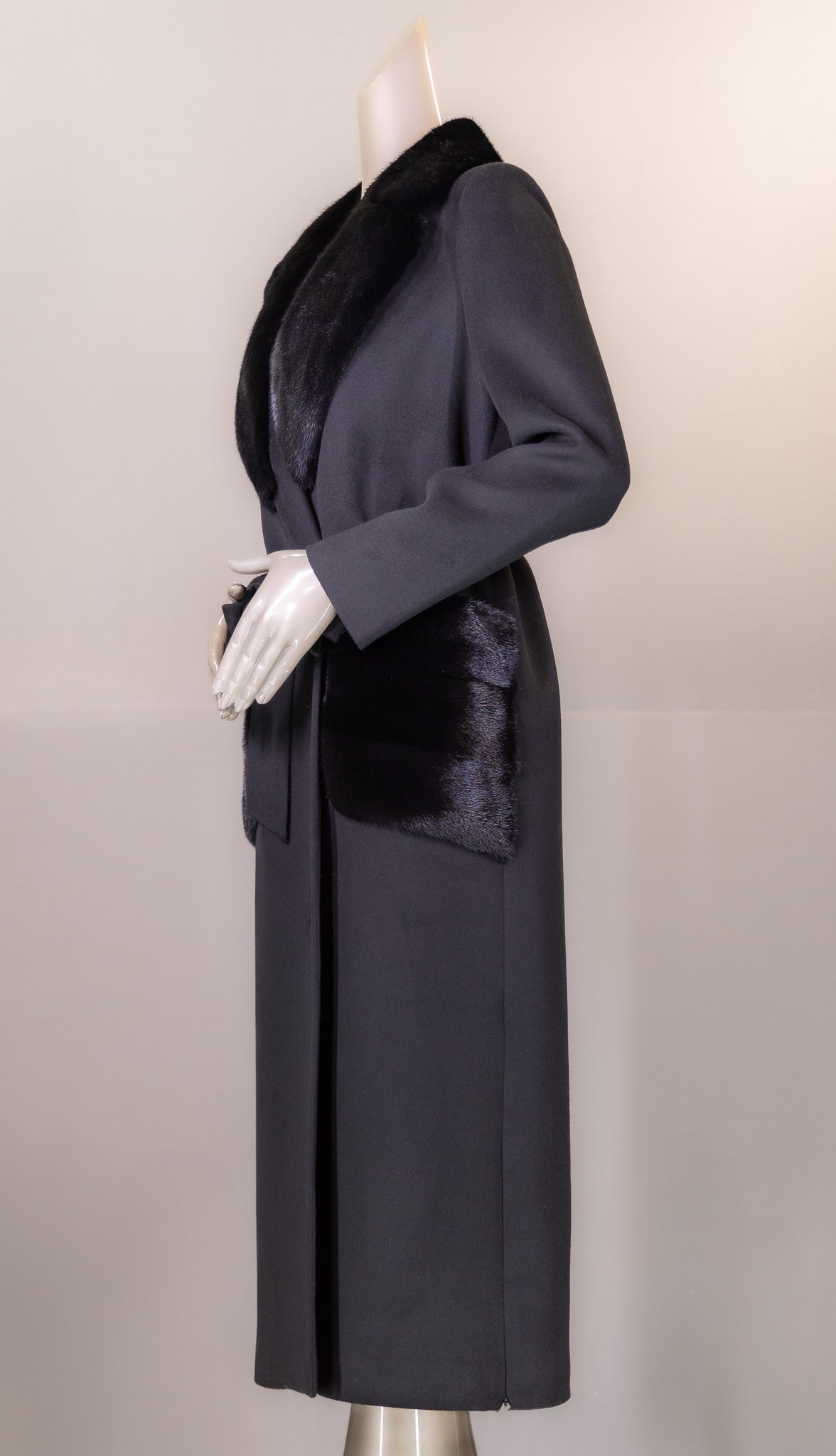 Cashmere Car Coat with Mink