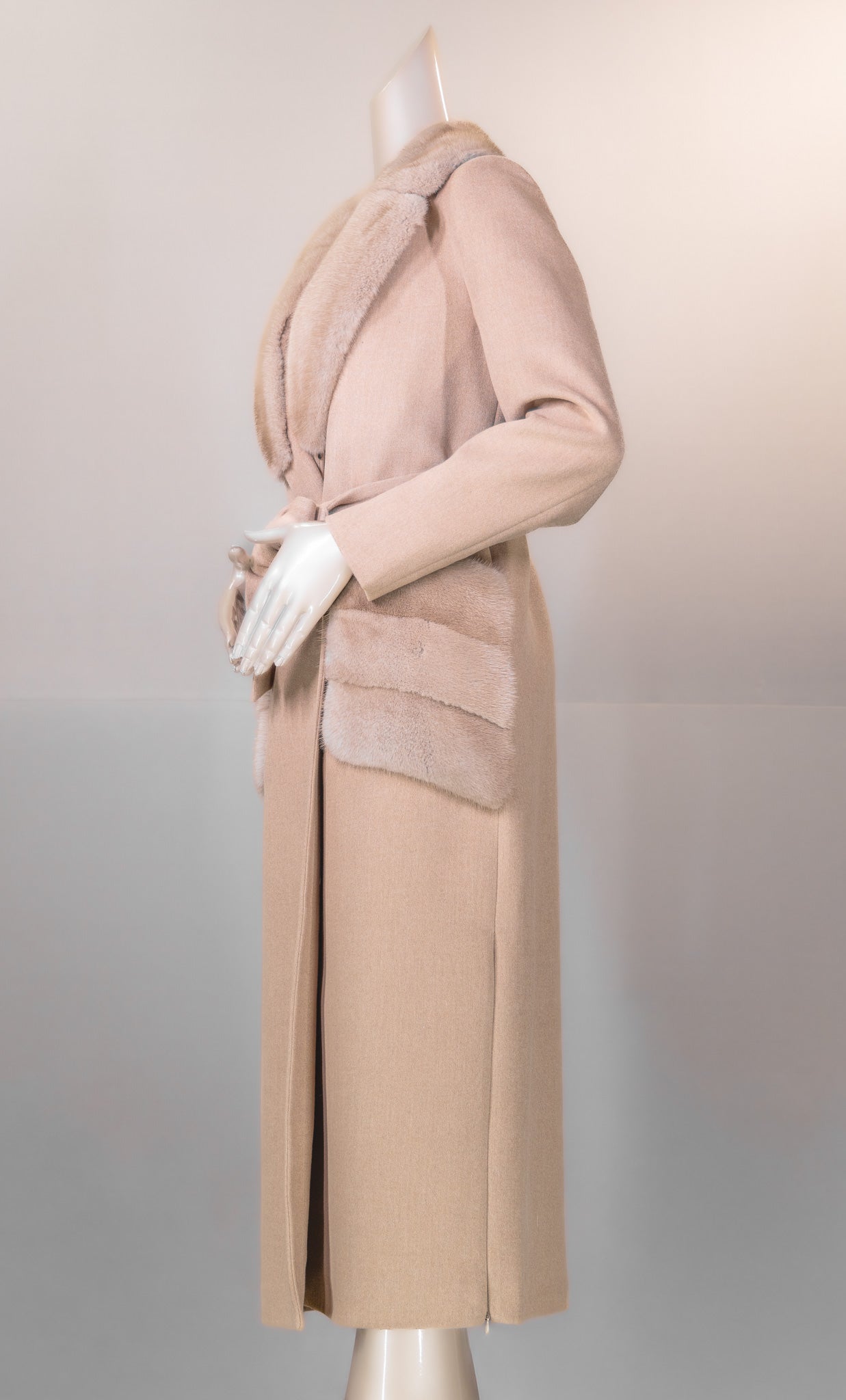 Cashmere Car Coat with Mink
