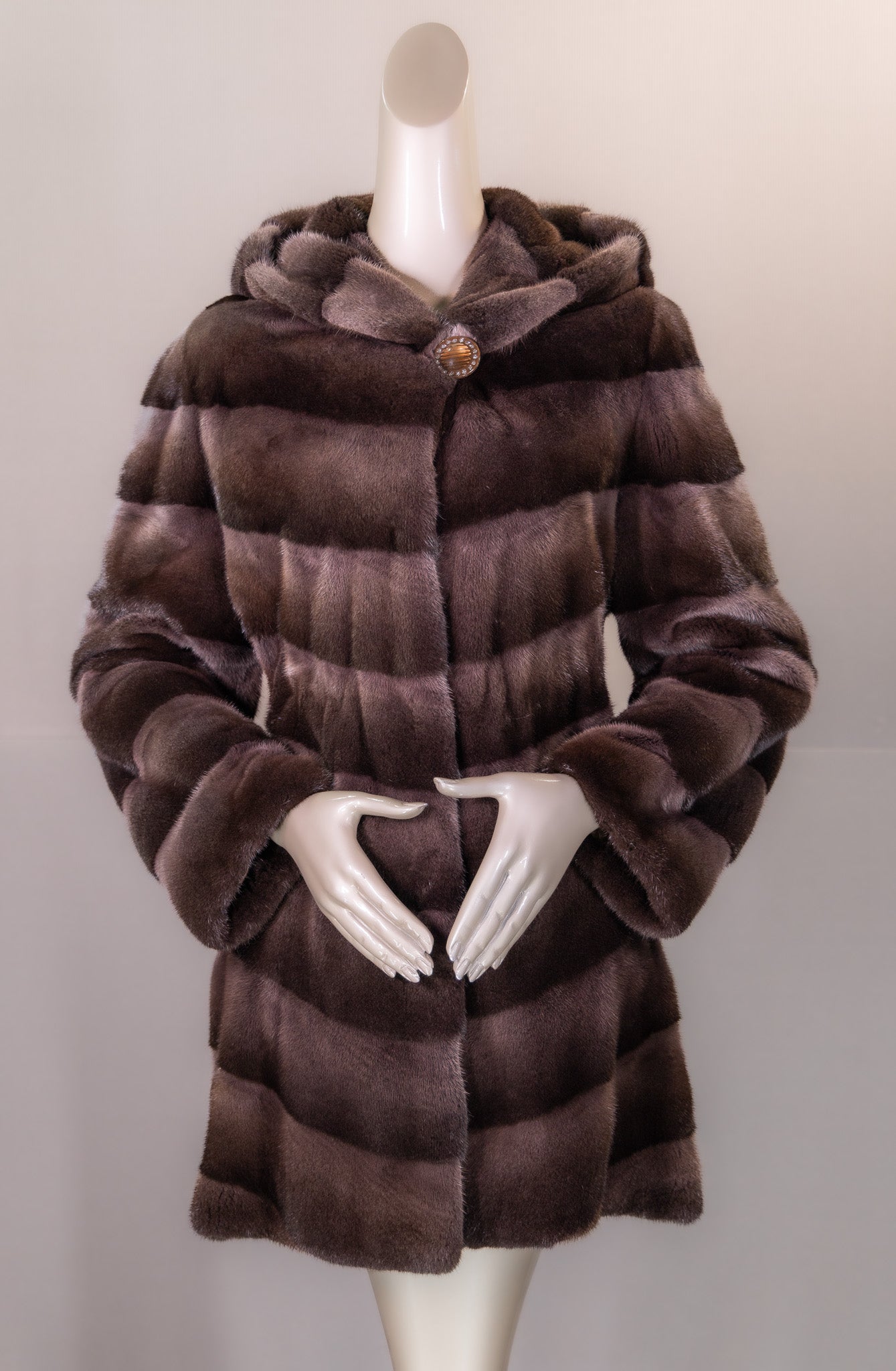 Hooded Sectional Mink Jacket