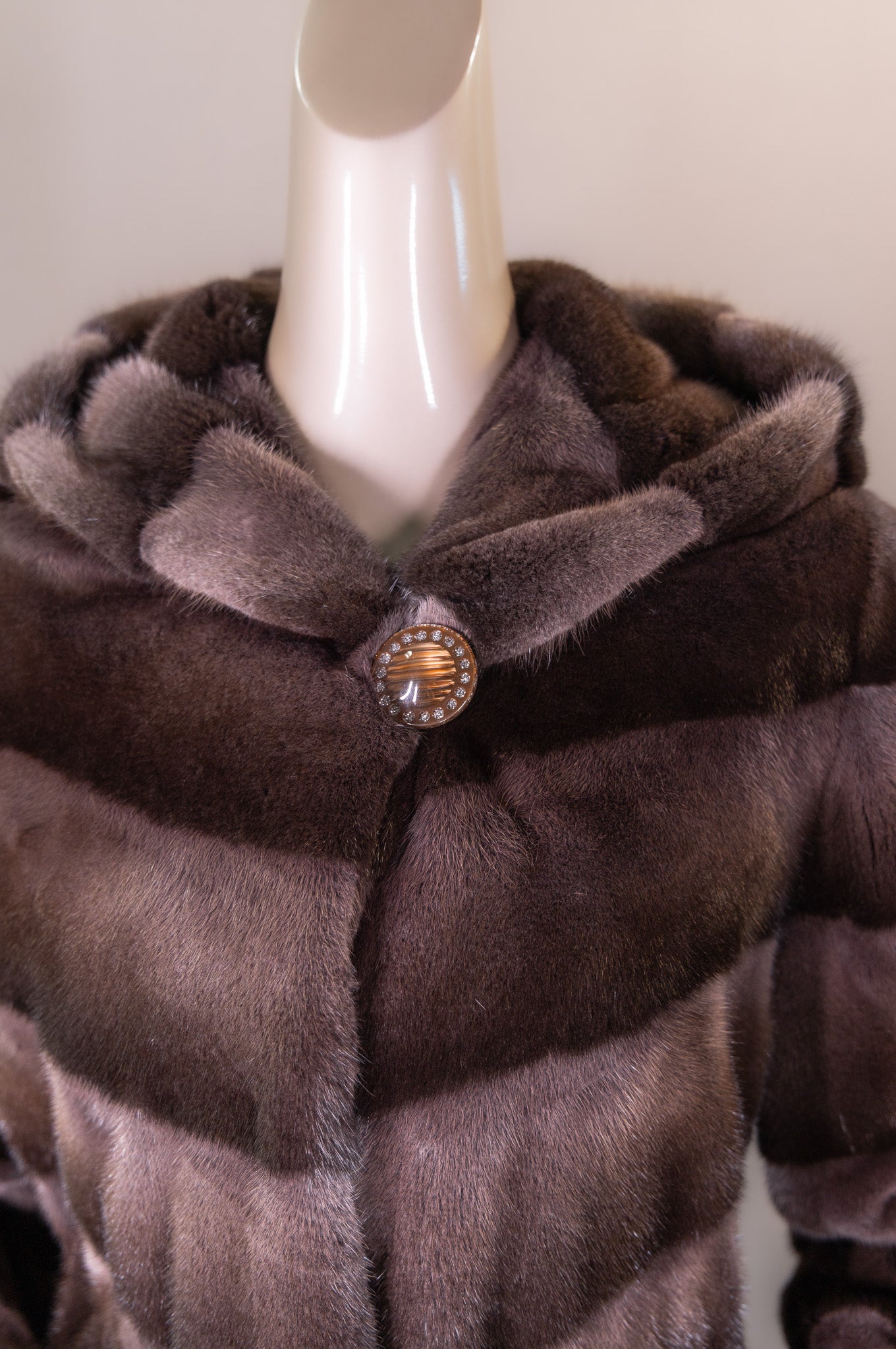 Hooded Sectional Mink Jacket