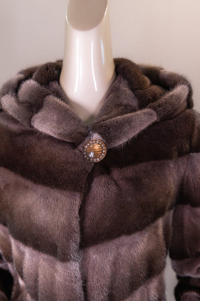 Hooded Sectional Mink Jacket