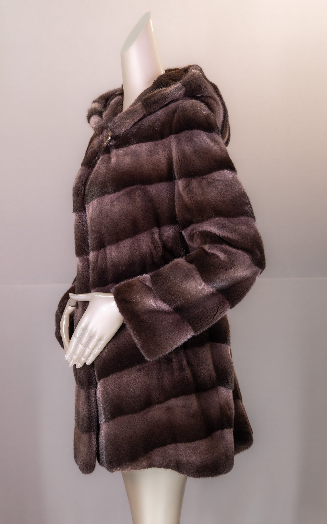 Hooded Sectional Mink Jacket
