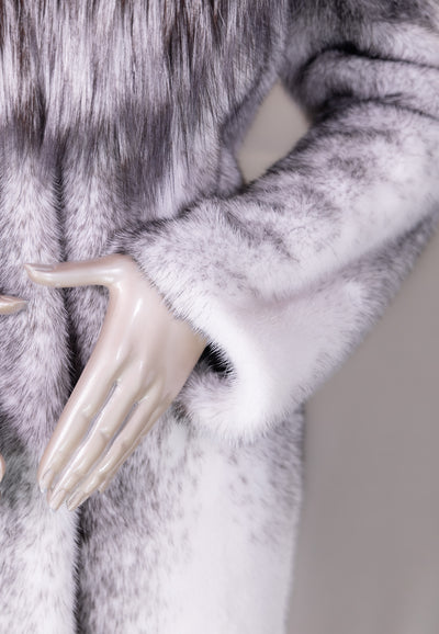 Full-Skin Black Cross Mink with Natural Silver Fox