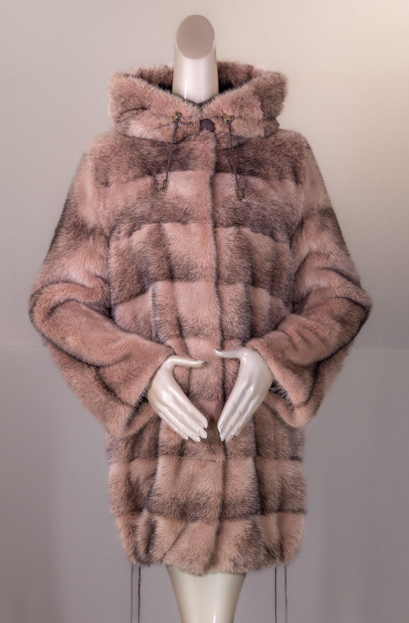 Hooded Sectional Mink Coat