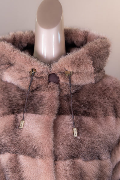 Hooded Sectional Mink Coat