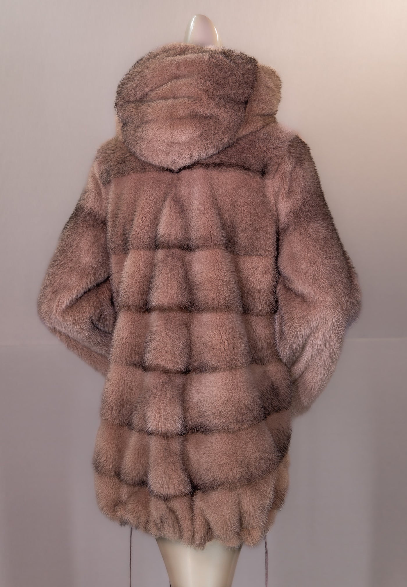 Hooded Sectional Mink Coat