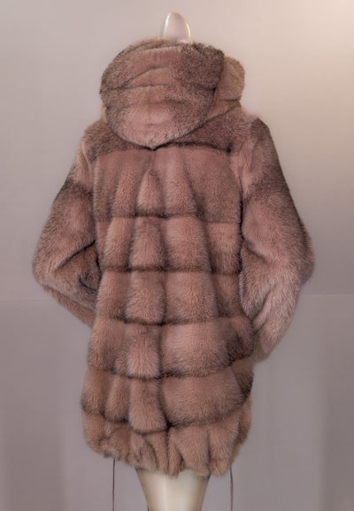 Hooded Sectional Mink Coat