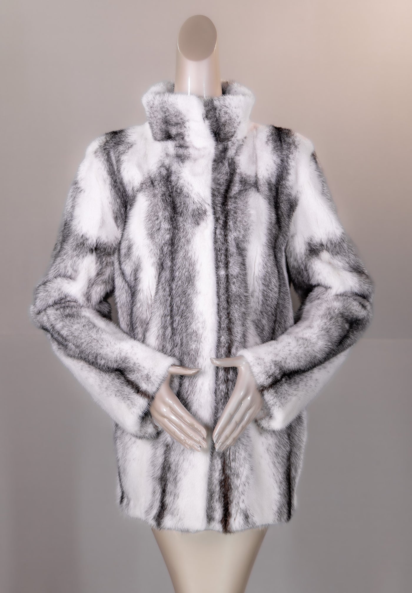Black Cross Mink Jacket
