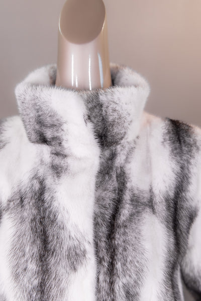 Black Cross Mink Jacket