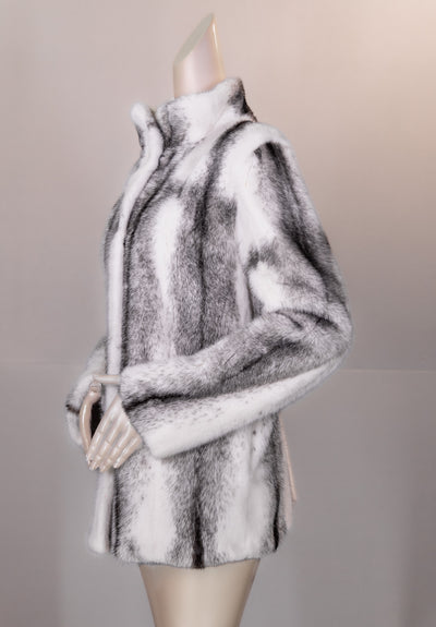Black Cross Mink Jacket
