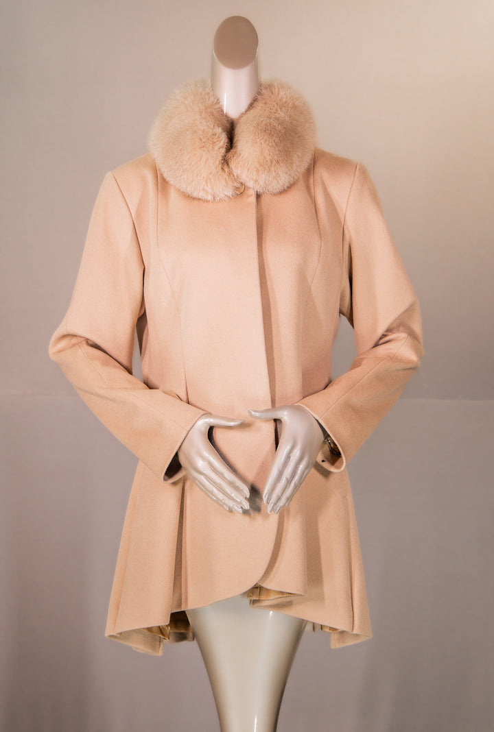 Loro Piana 100% Virgin Wool Coat with Fox Collar – Alaska Fur