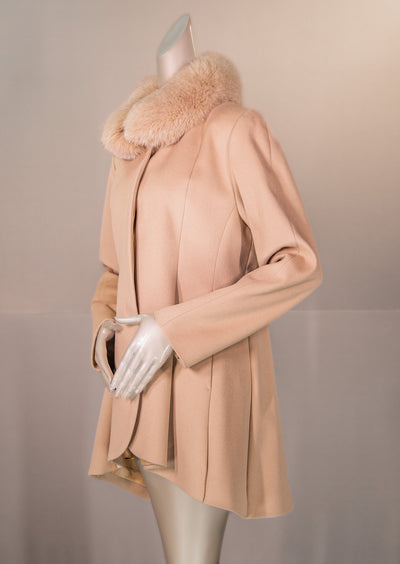 Loro Piana 100% Virgin Wool Coat with Fox Collar