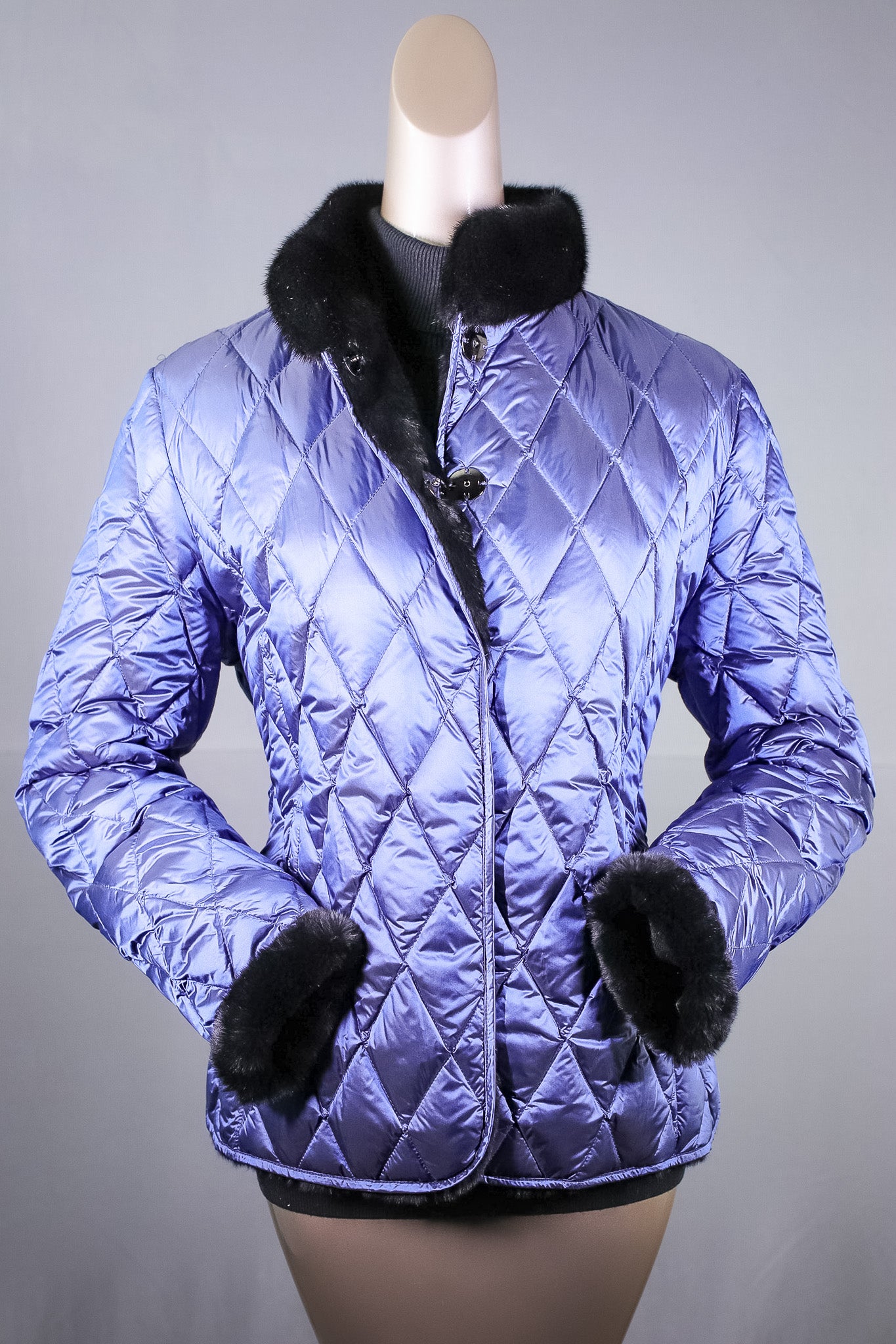 Plucked Mink Jacket Reversible to Quilted Puffer