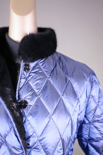 Plucked Mink Jacket Reversible to Quilted Puffer