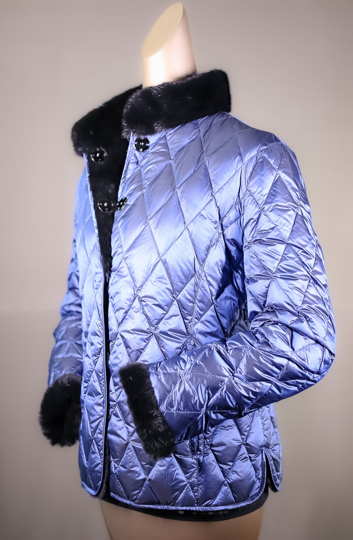 Plucked Mink Jacket Reversible to Quilted Puffer