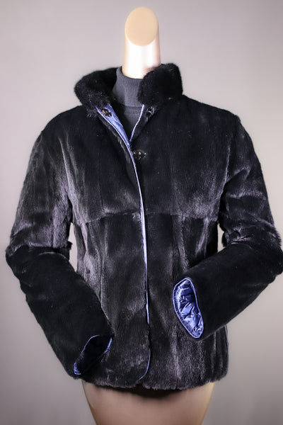 Plucked Mink Jacket Reversible to Quilted Puffer