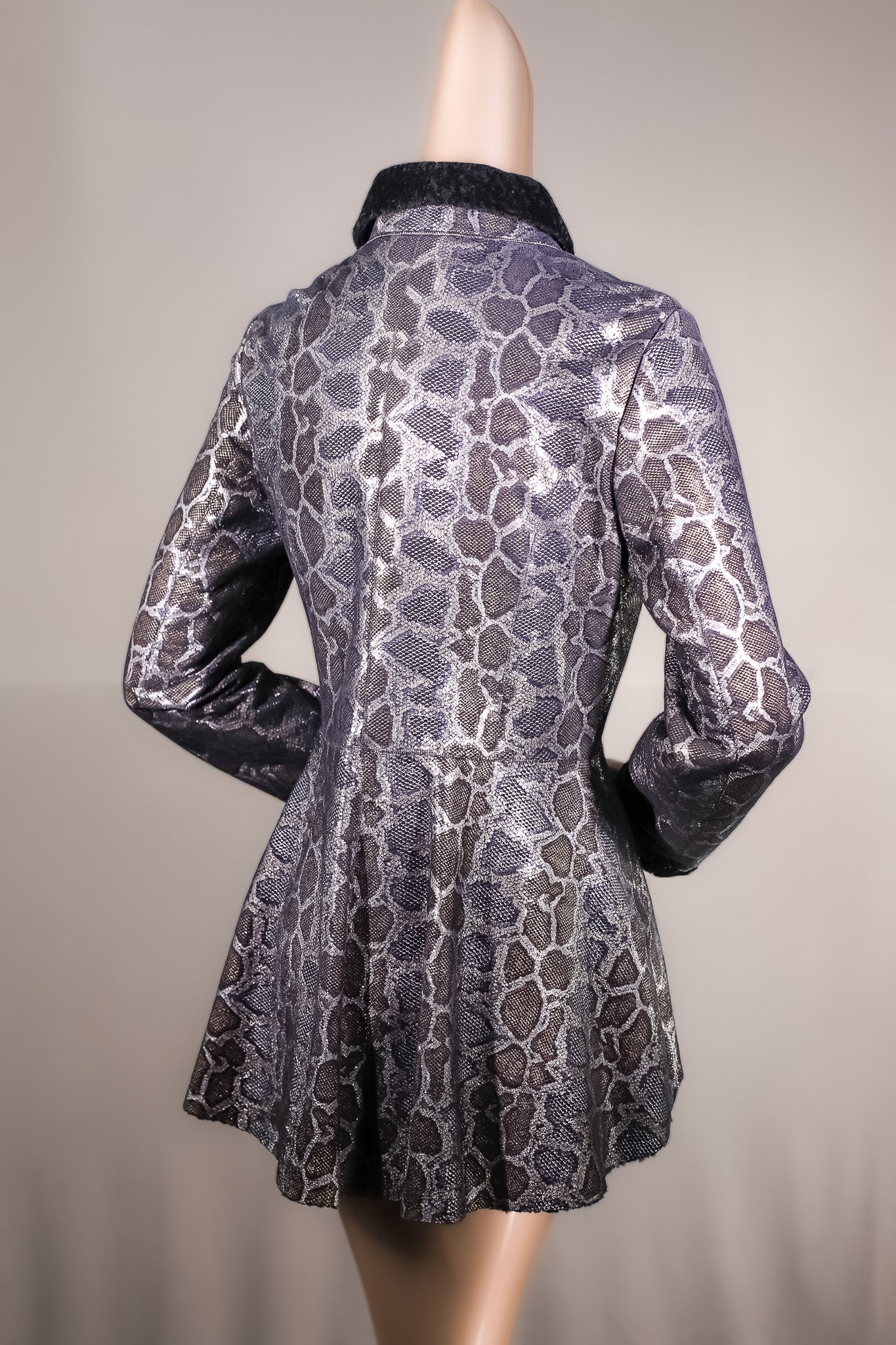 Python-Stenciled Lamb Shearling Iridescent Jacket