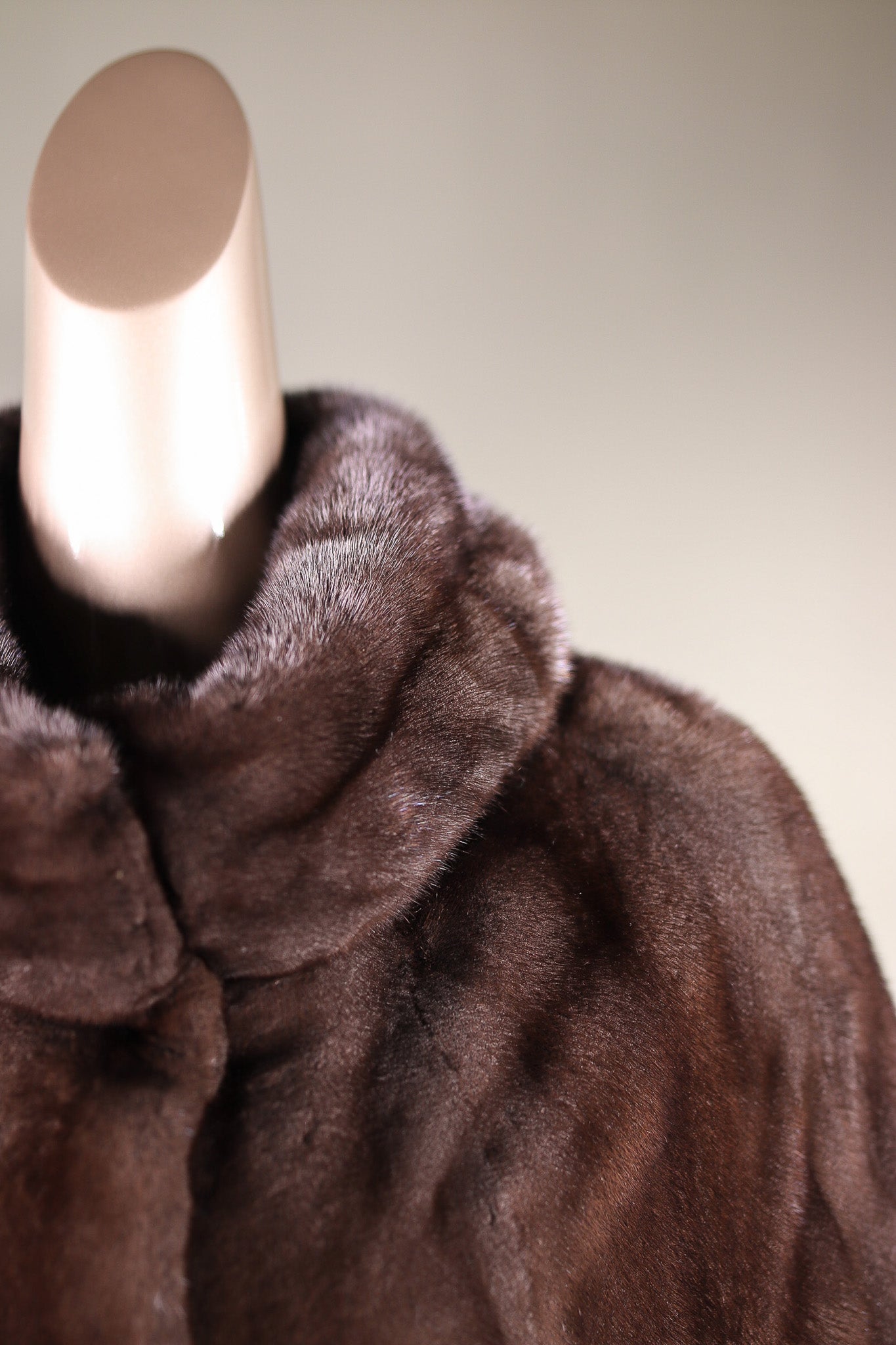 Full-Skin Mink Cape with Ruffled Trim