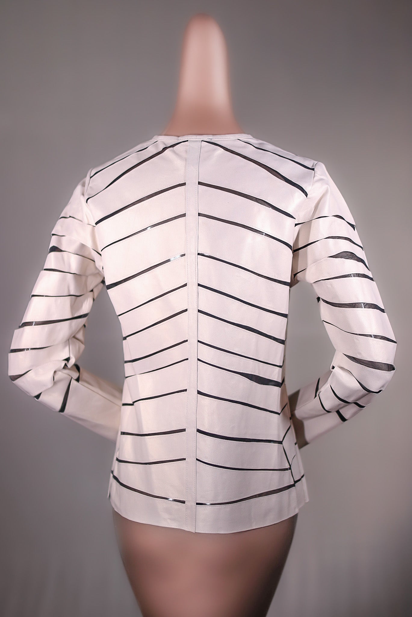 Iridescent Italian Lamb Cut-Out Leather Jacket