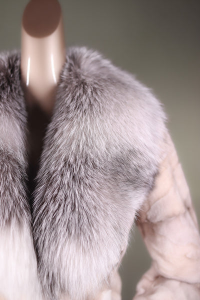 Sheared Sectional Mink Jacket with Natural Shadow Frost Fox