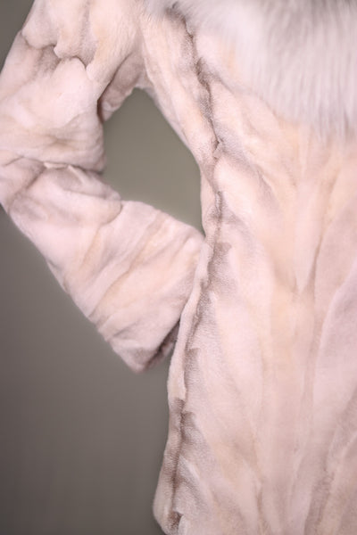 Sheared Sectional Mink Jacket with Natural Shadow Frost Fox