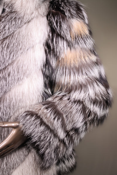 Multi-Contrasting Chevron Fox Jacket