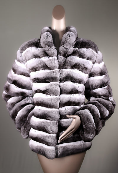 Natural Cross-Cut Chinchilla Jacket