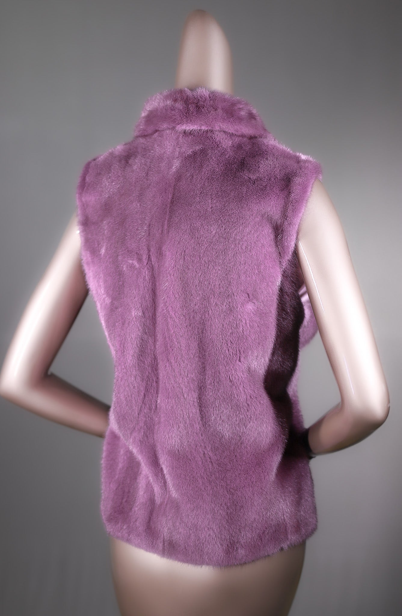 Dyed Plum Full-Skin Mink Vest