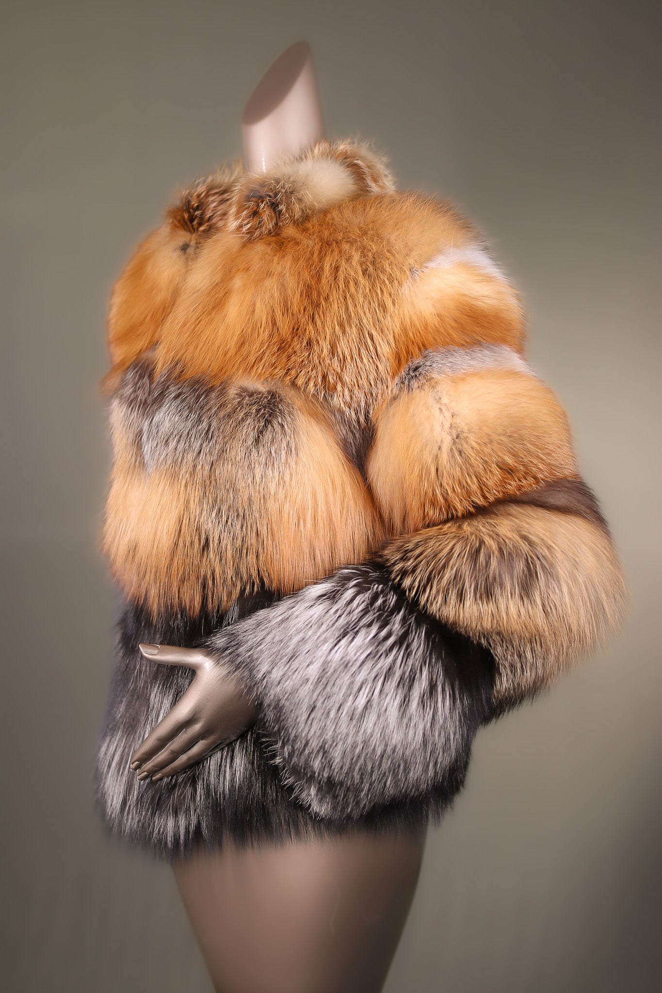 Multi-Contrasting Fox Jacket