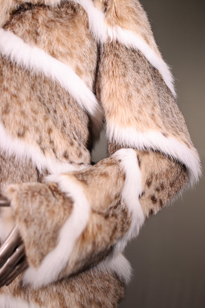 Natural Canadian Lynx Jacket with Shadow Fox Trimming