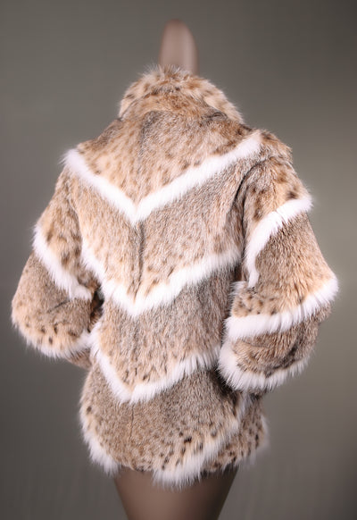 Natural Canadian Lynx Jacket with Shadow Fox Trimming