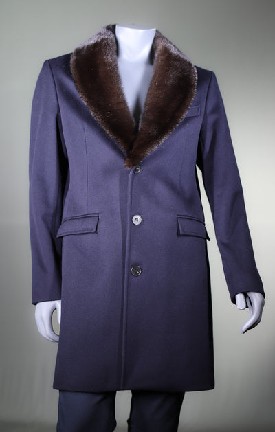 Loro Piana Car Coat with Natural Mink Collar