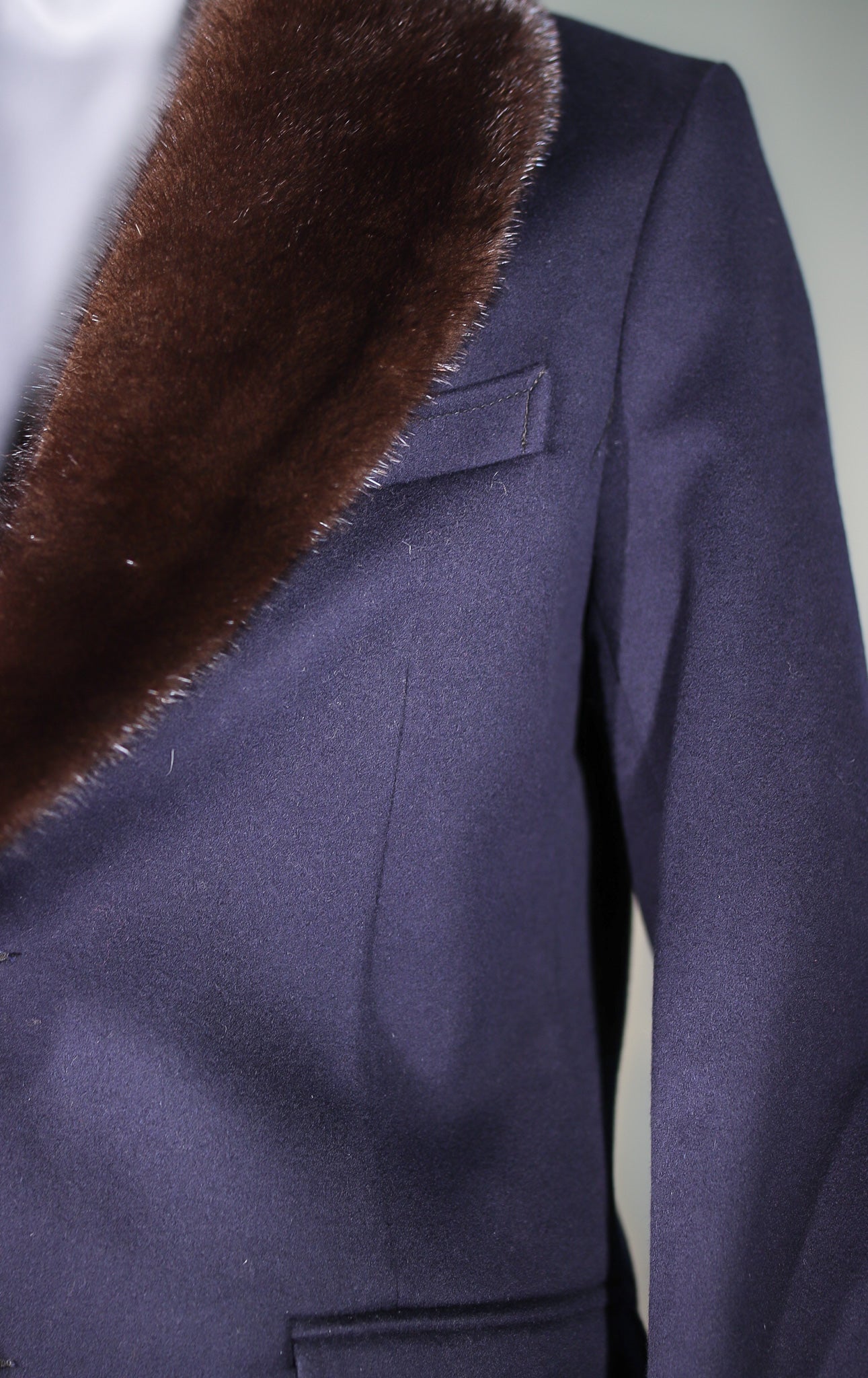 Loro Piana Car Coat with Natural Mink Collar