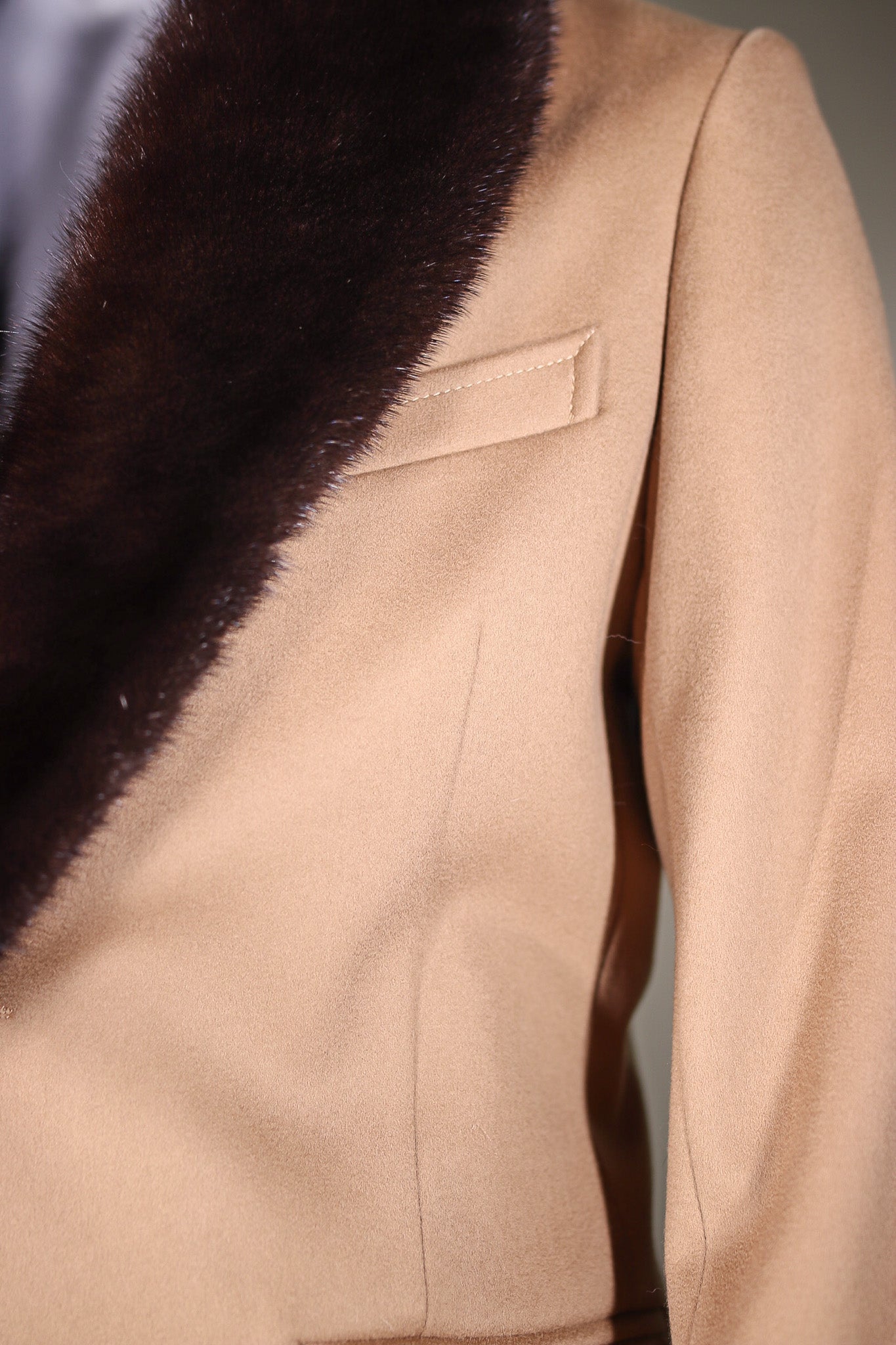 Loro Piana Car Coat with Natural Mink Collar