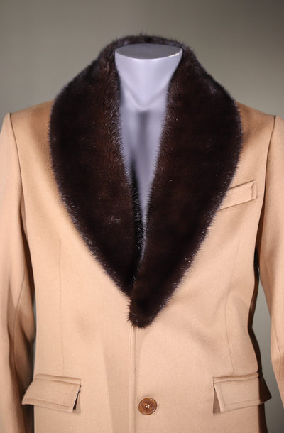 Loro Piana Car Coat with Natural Mink Collar