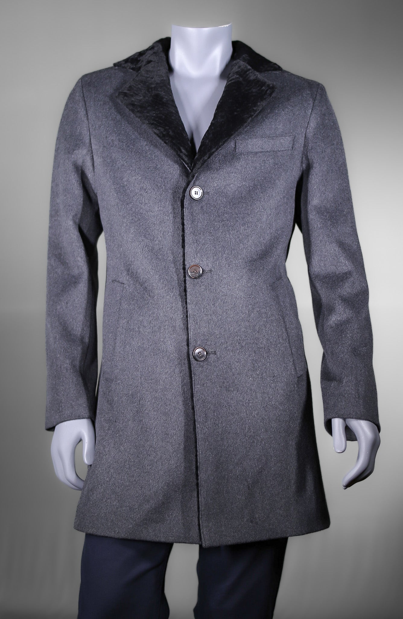 Italian Wool with Astrakhan Lamb Car Coat