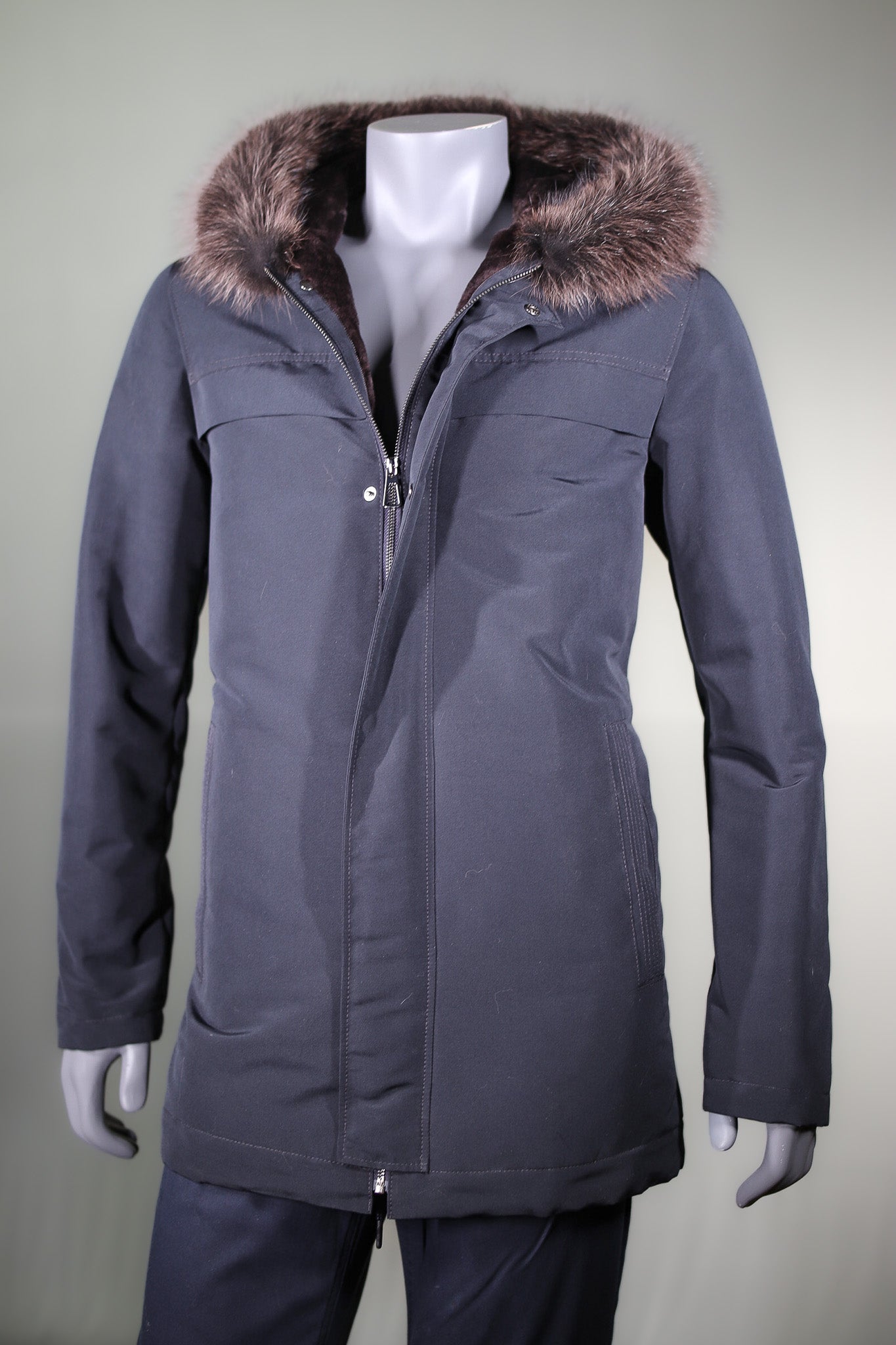 Astrakhan Lamb Lined Parka with Raccoon Ruff