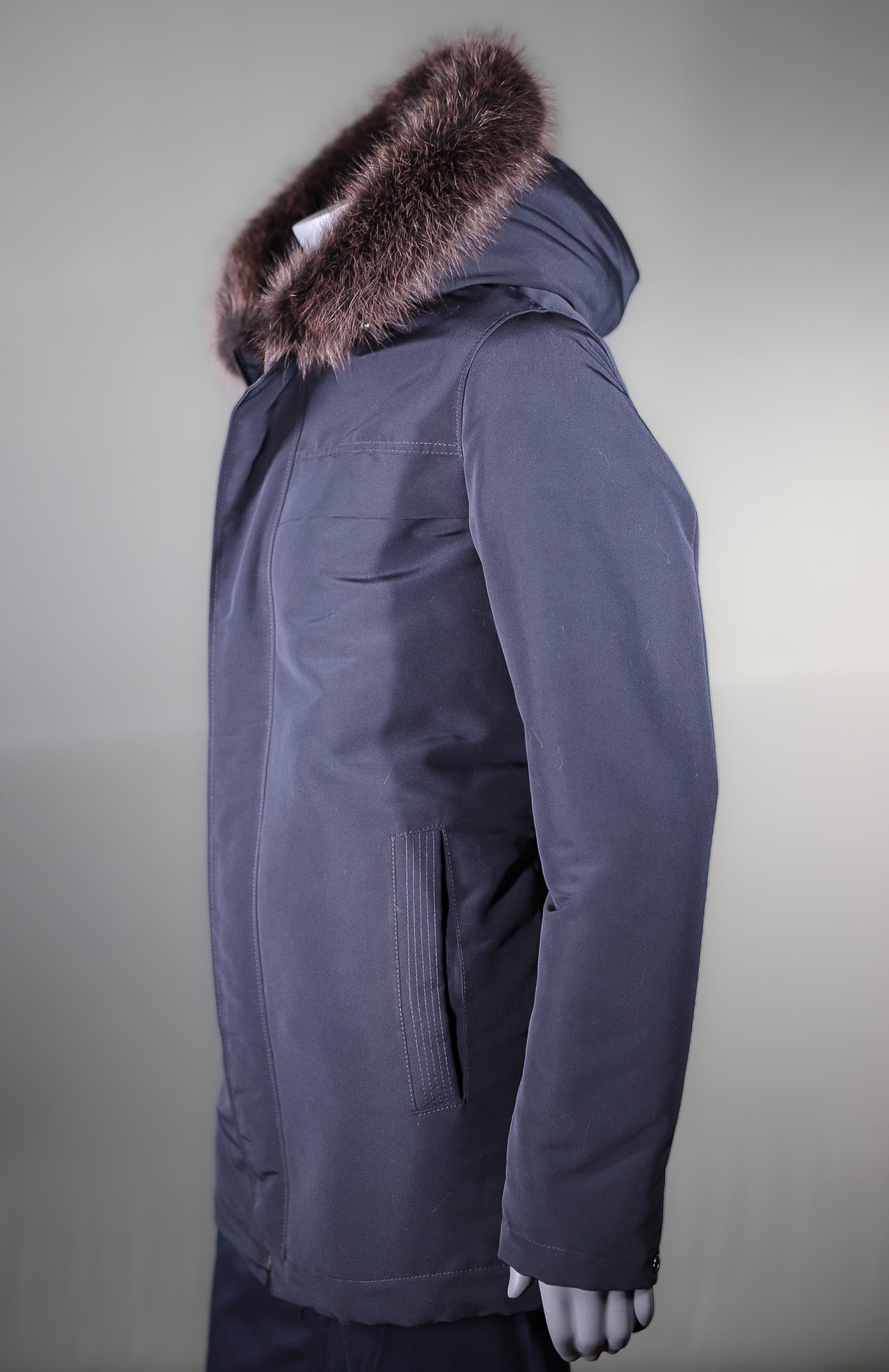 Astrakhan Lamb Lined Parka with Raccoon Ruff