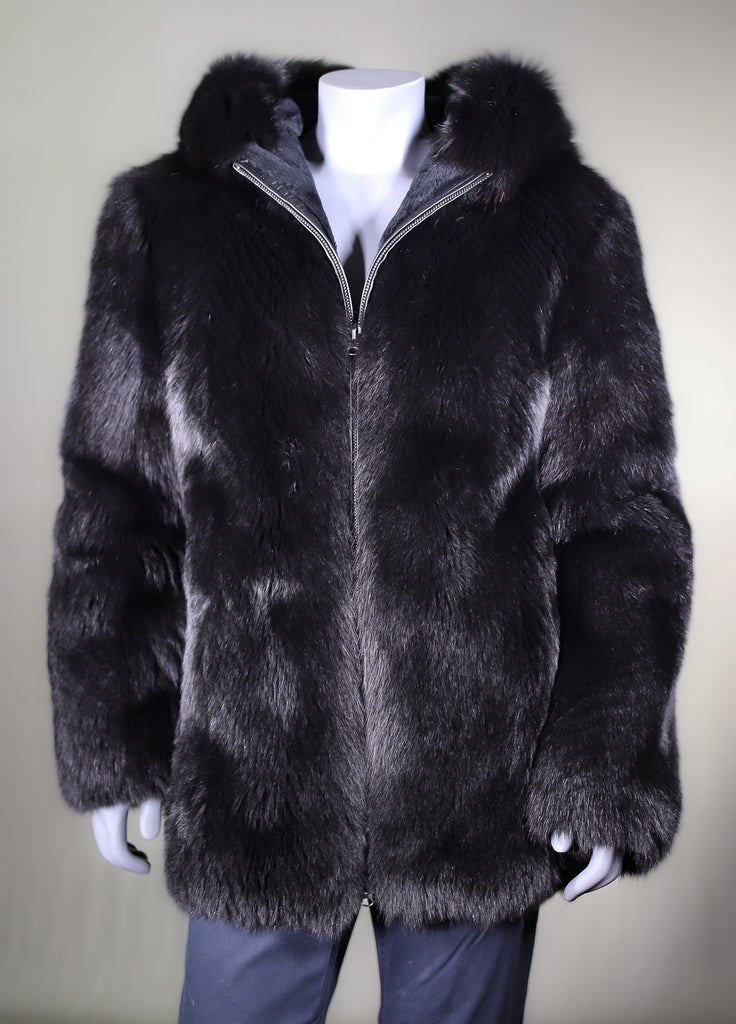 Dyed Black Fox Hooded Parka – Alaska Fur Gallery, Inc.