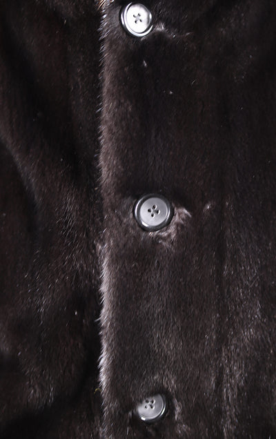 Full-Skin Mink Overcoat with Fisher Collar