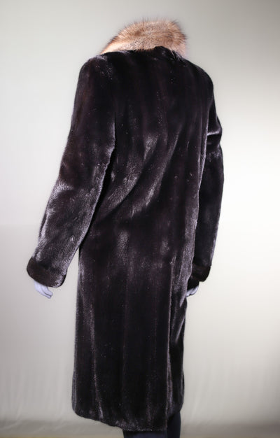 Full-Skin Mink Overcoat with Fisher Collar