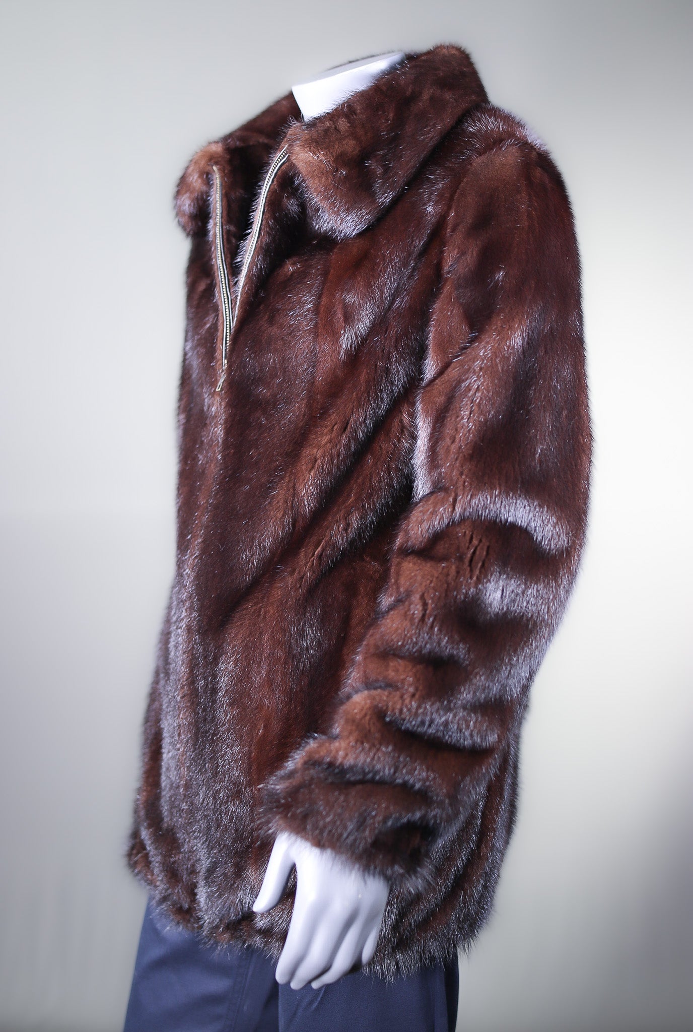 Full-Skin Natural Mahogany Mink Jacket