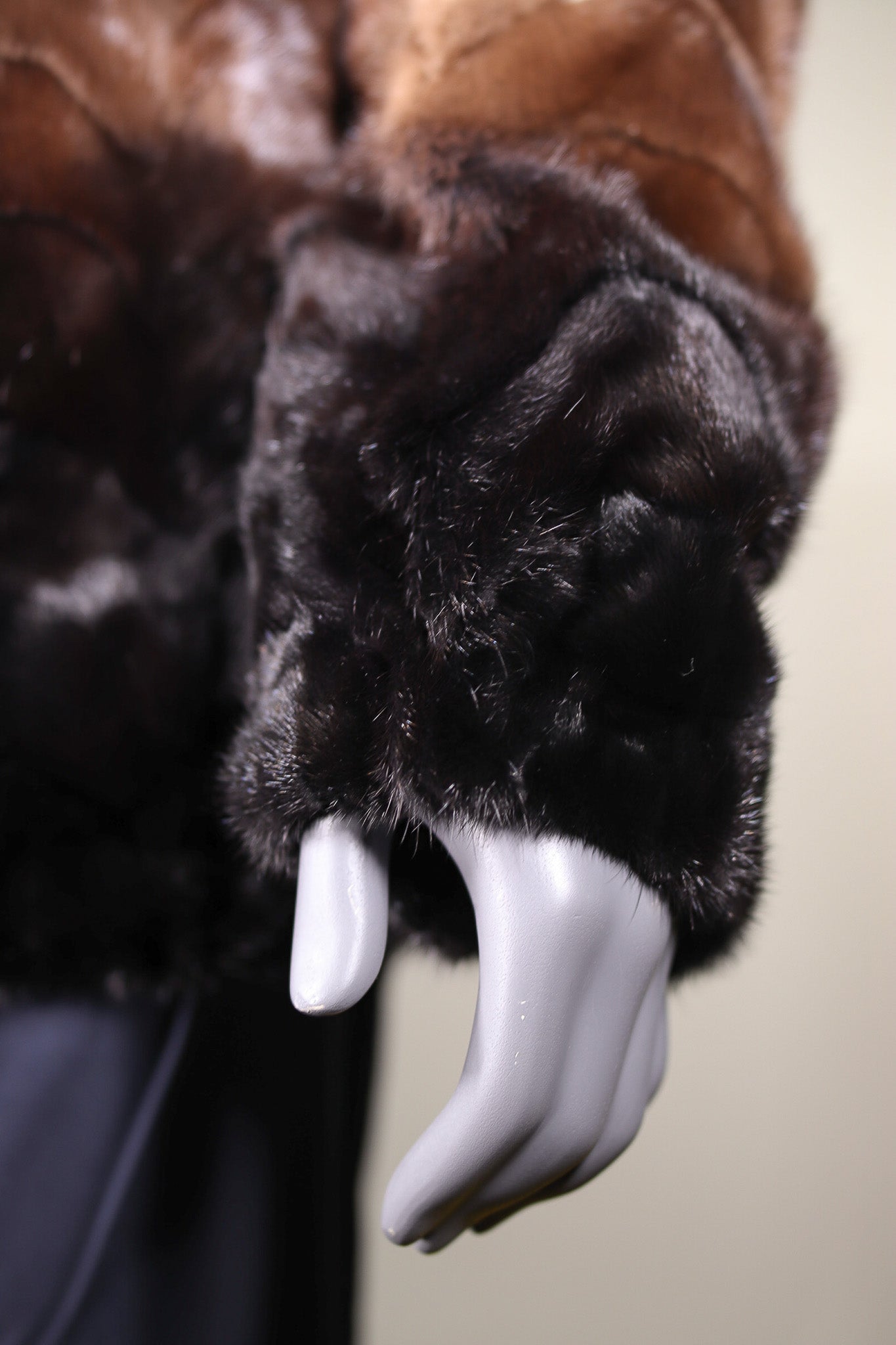 Sectional Mink Ombre Jacket with Fox Collar