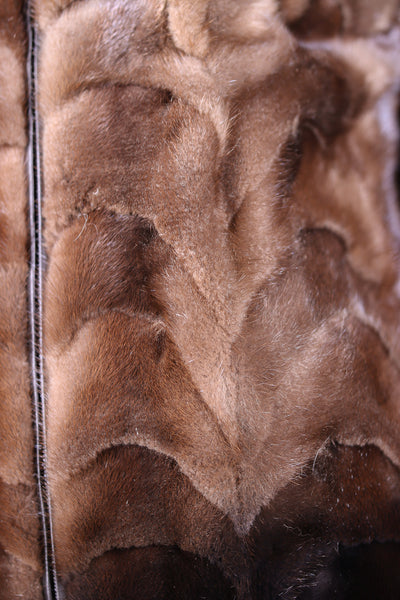 Sectional Mink Ombre Jacket with Fox Collar