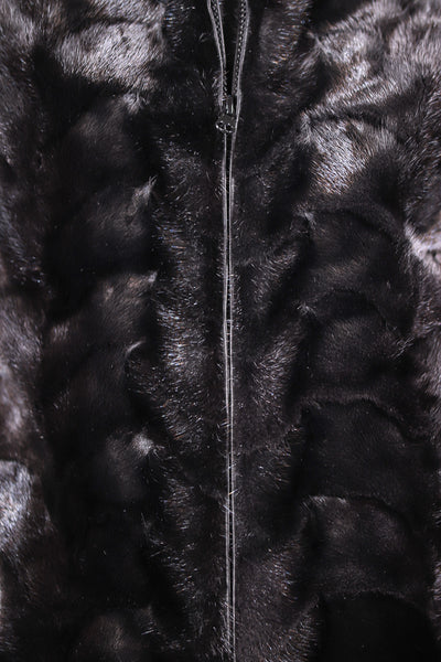 Sectional Mink Zipper Jacket