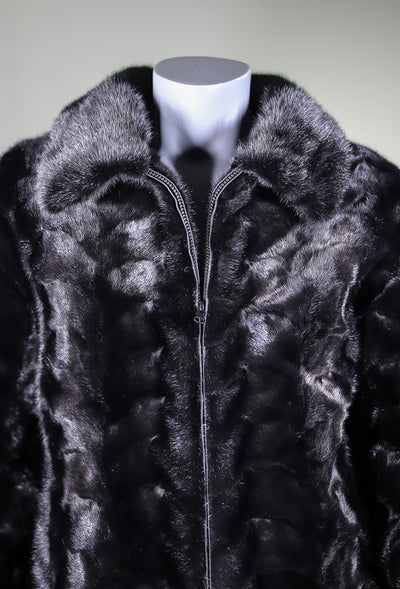 Sectional Mink Zipper Jacket