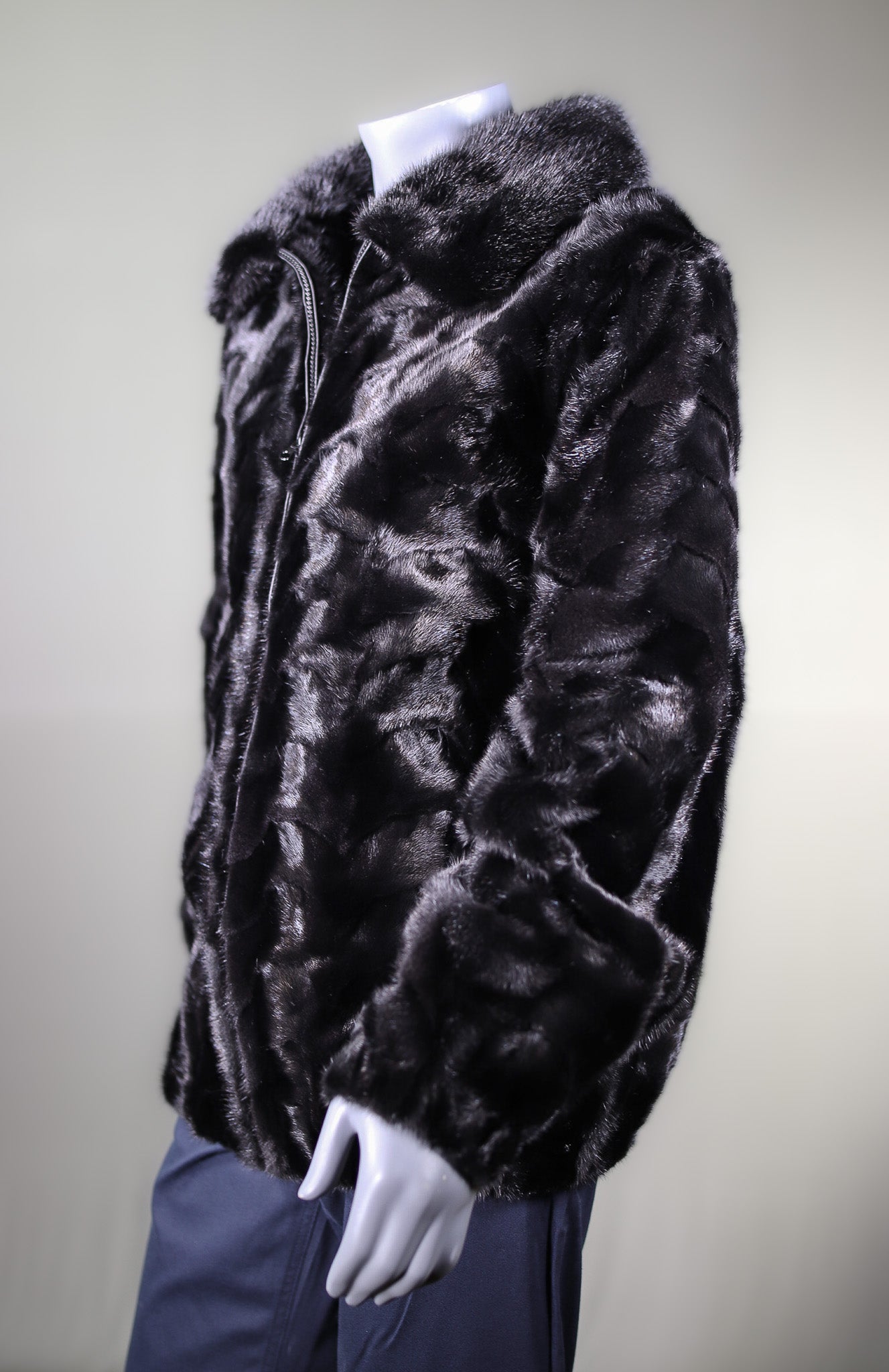 Sectional Mink Zipper Jacket